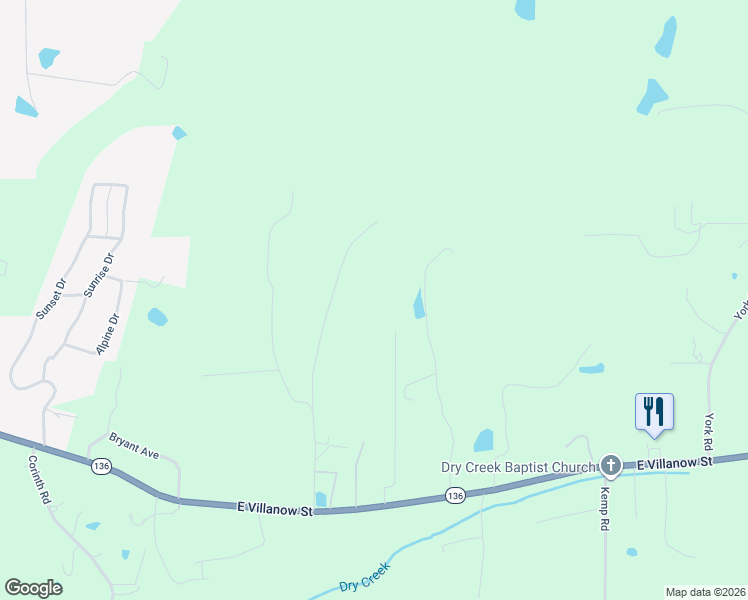 map of restaurants, bars, coffee shops, grocery stores, and more near 500 Motley Drive in LaFayette