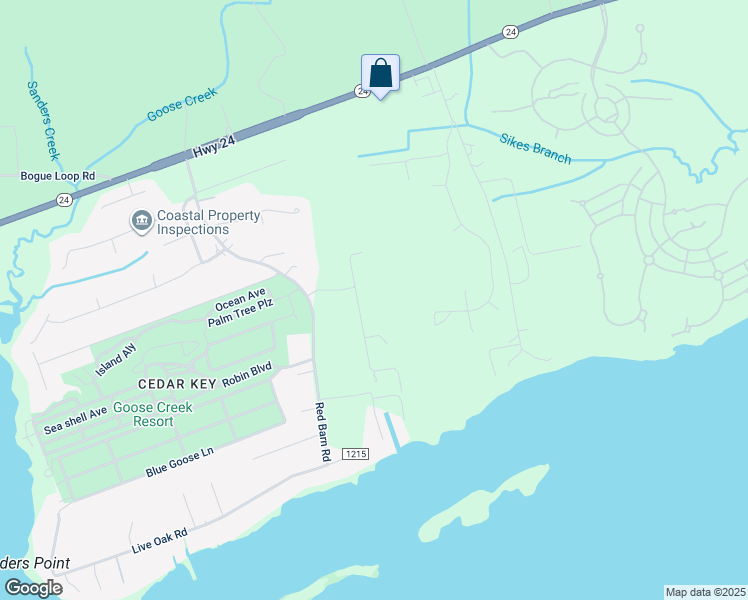 map of restaurants, bars, coffee shops, grocery stores, and more near 309 Clearwater Drive in Newport