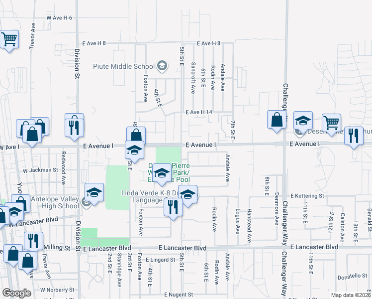 map of restaurants, bars, coffee shops, grocery stores, and more near 511 East Ivesbrook Street in Lancaster