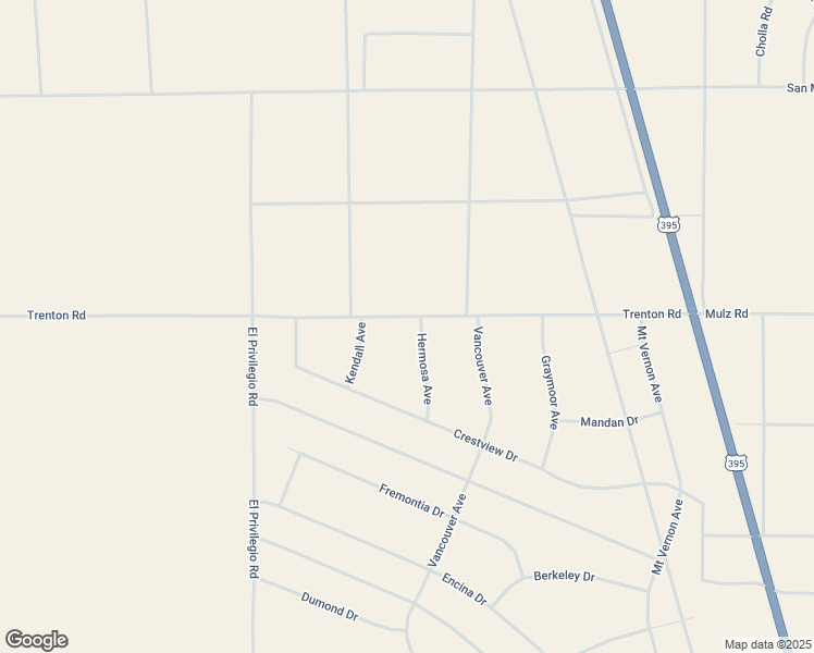 map of restaurants, bars, coffee shops, grocery stores, and more near Trenton Road in San Bernardino County