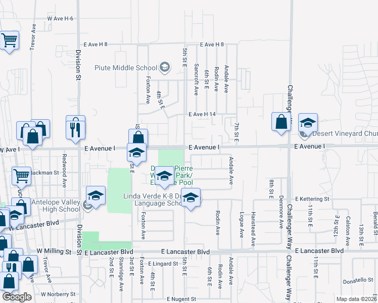map of restaurants, bars, coffee shops, grocery stores, and more near 511 East Ivesbrook Street in Lancaster