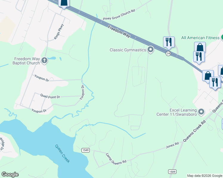 map of restaurants, bars, coffee shops, grocery stores, and more near 240 Tulip Lane in Hubert