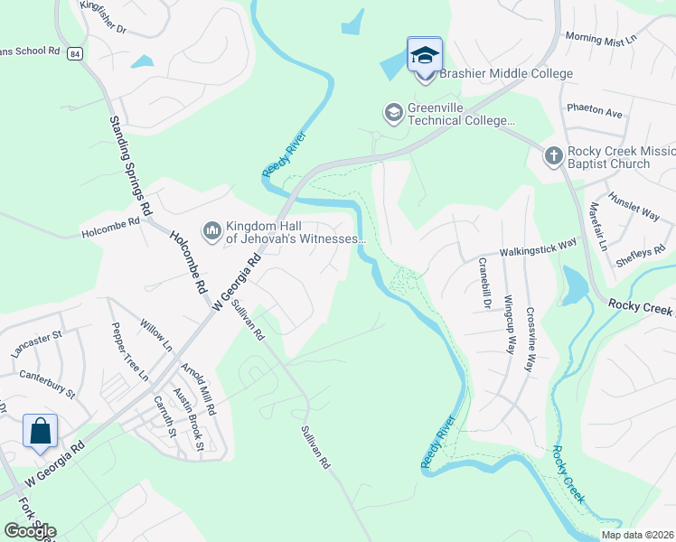 map of restaurants, bars, coffee shops, grocery stores, and more near 4 Headwater Court in Simpsonville