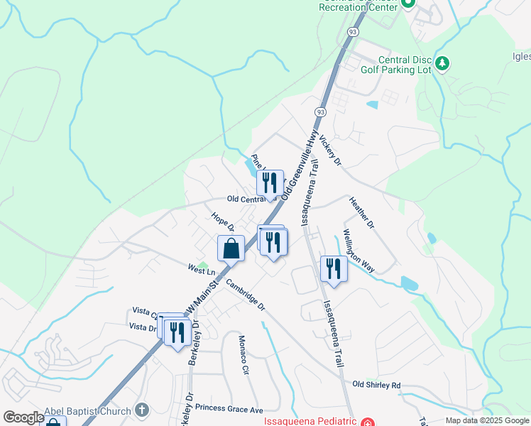 map of restaurants, bars, coffee shops, grocery stores, and more near 1936 West Main Street in Central