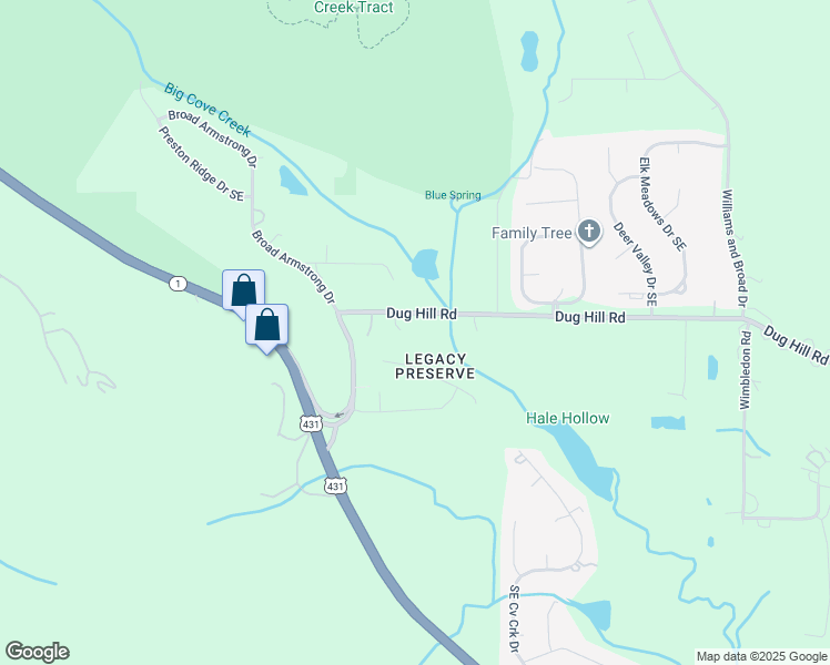 map of restaurants, bars, coffee shops, grocery stores, and more near 292 Dug Hill Road in Brownsboro