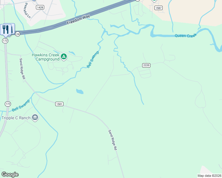 map of restaurants, bars, coffee shops, grocery stores, and more near 148 Van Riggs Road in Hubert