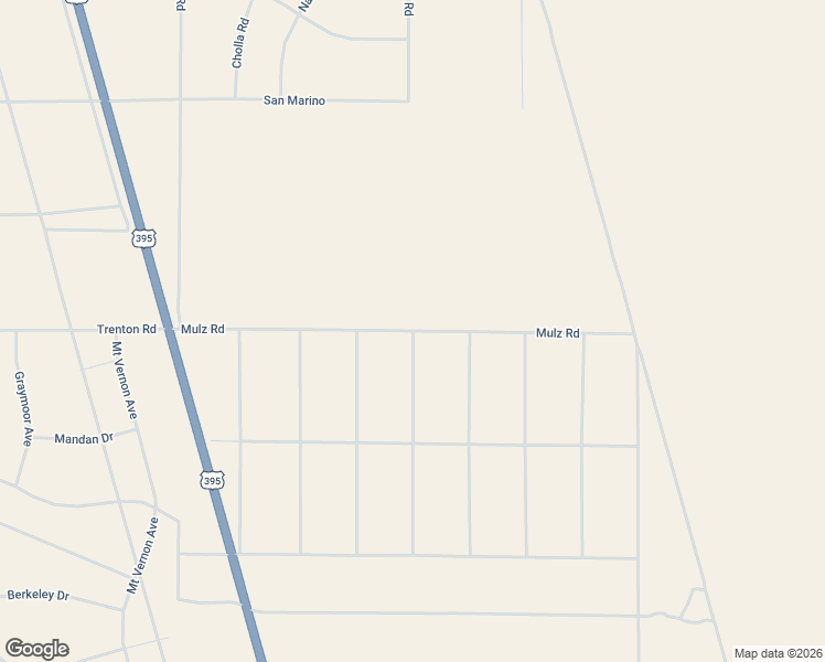 map of restaurants, bars, coffee shops, grocery stores, and more near Mulz Road in San Bernardino County