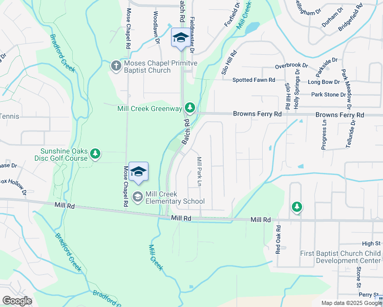 map of restaurants, bars, coffee shops, grocery stores, and more near 135 Mill Park Lane in Madison