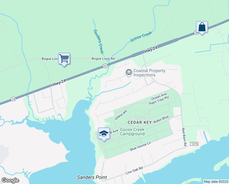map of restaurants, bars, coffee shops, grocery stores, and more near 306 Oyster Cut in Newport