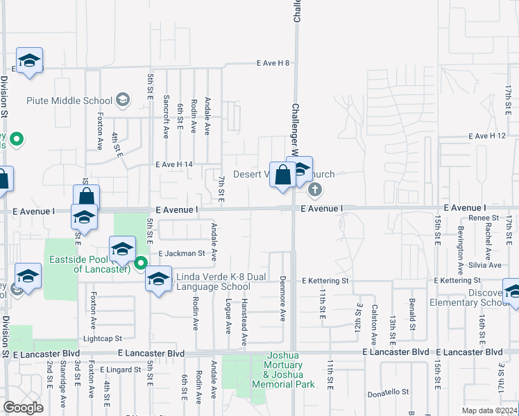 map of restaurants, bars, coffee shops, grocery stores, and more near in Lake Los Angeles