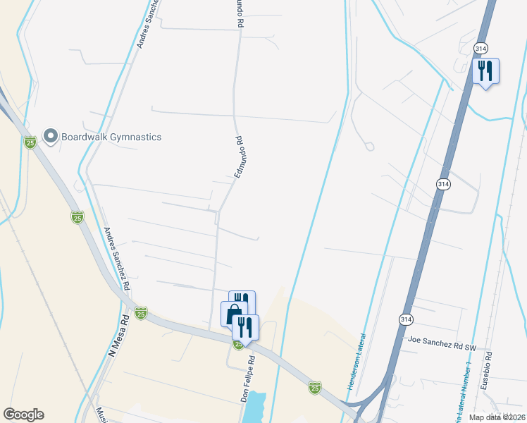 map of restaurants, bars, coffee shops, grocery stores, and more near 30 Edmundo Road in Belen