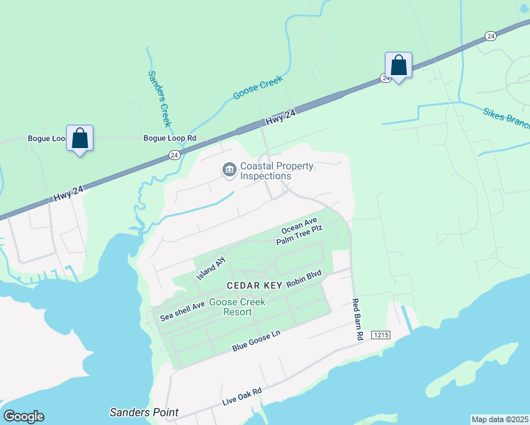 map of restaurants, bars, coffee shops, grocery stores, and more near 122 Hickory Shores Drive in Newport