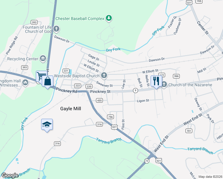 map of restaurants, bars, coffee shops, grocery stores, and more near 534 Pinckney Street in Chester