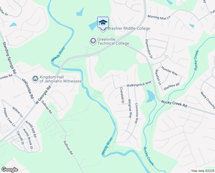 map of restaurants, bars, coffee shops, grocery stores, and more near 7 Catbriar Court in Simpsonville