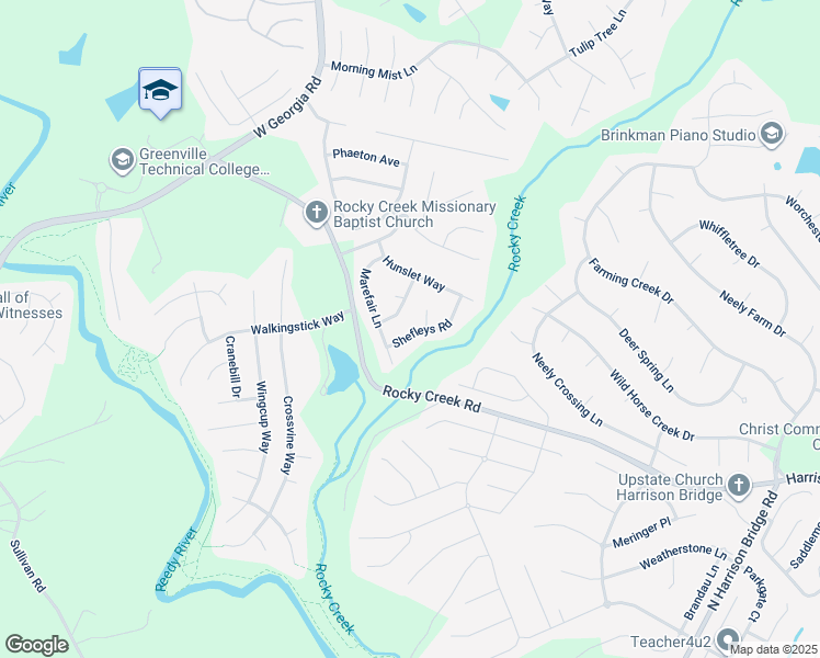 map of restaurants, bars, coffee shops, grocery stores, and more near 102 Shefleys Road in Simpsonville