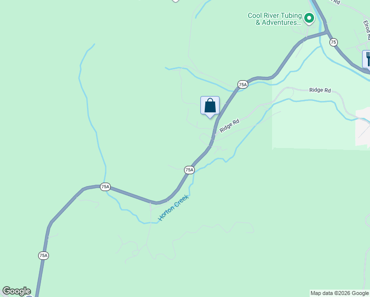map of restaurants, bars, coffee shops, grocery stores, and more near 266 McGuffin Circle in Helen