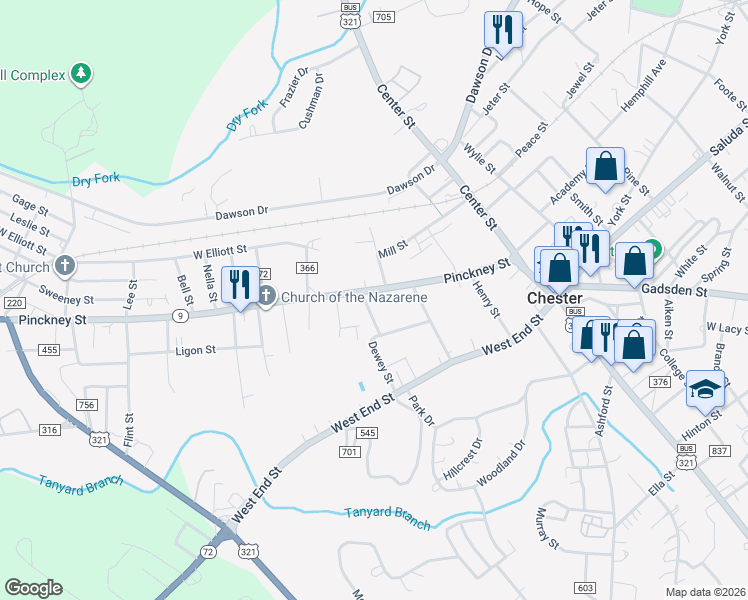 map of restaurants, bars, coffee shops, grocery stores, and more near 145 Pinckney Street in Chester
