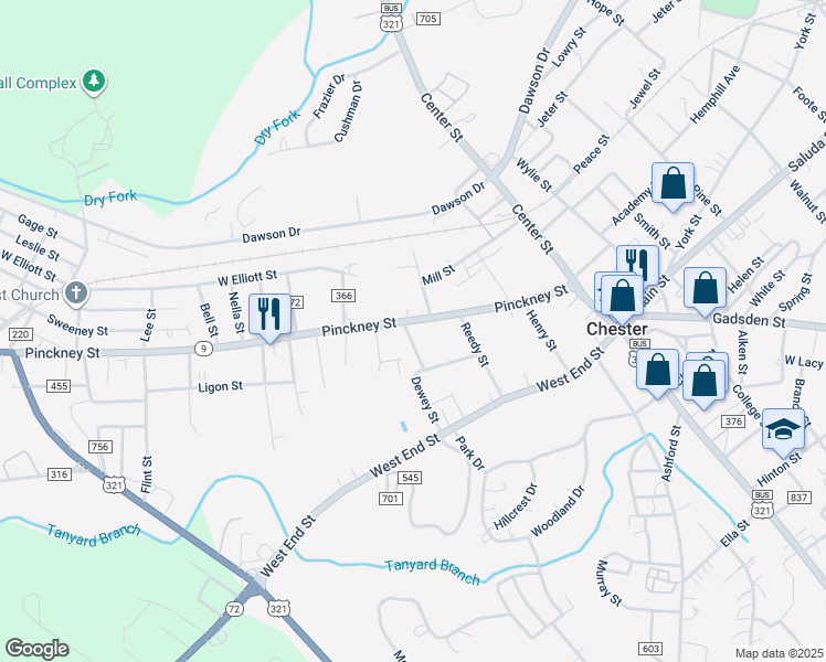 map of restaurants, bars, coffee shops, grocery stores, and more near 145 Pinckney Street in Chester