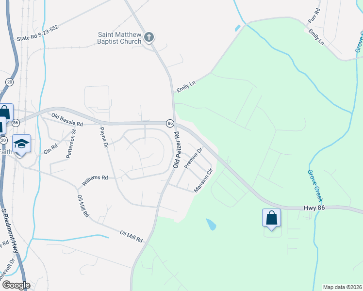 map of restaurants, bars, coffee shops, grocery stores, and more near 481 Bessie Road in Piedmont