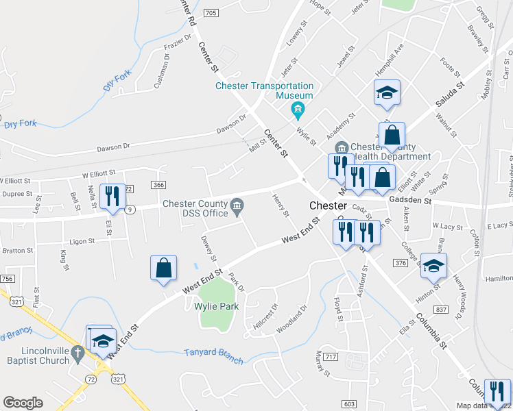 map of restaurants, bars, coffee shops, grocery stores, and more near 124 Pinckney Street in Chester
