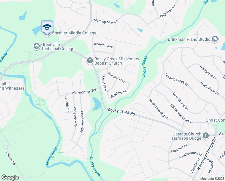 map of restaurants, bars, coffee shops, grocery stores, and more near 15 Salthouse Road in Simpsonville