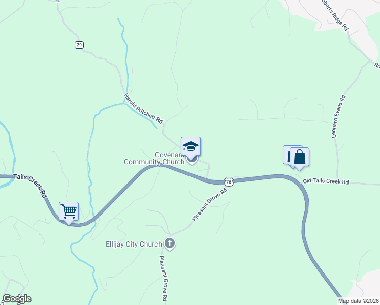 map of restaurants, bars, coffee shops, grocery stores, and more near Harold Pritcher in Ellijay