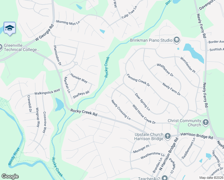 map of restaurants, bars, coffee shops, grocery stores, and more near 3 Moss Spring Court in Simpsonville