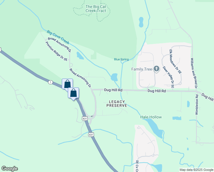 map of restaurants, bars, coffee shops, grocery stores, and more near 291 Dug Hill Road in Brownsboro