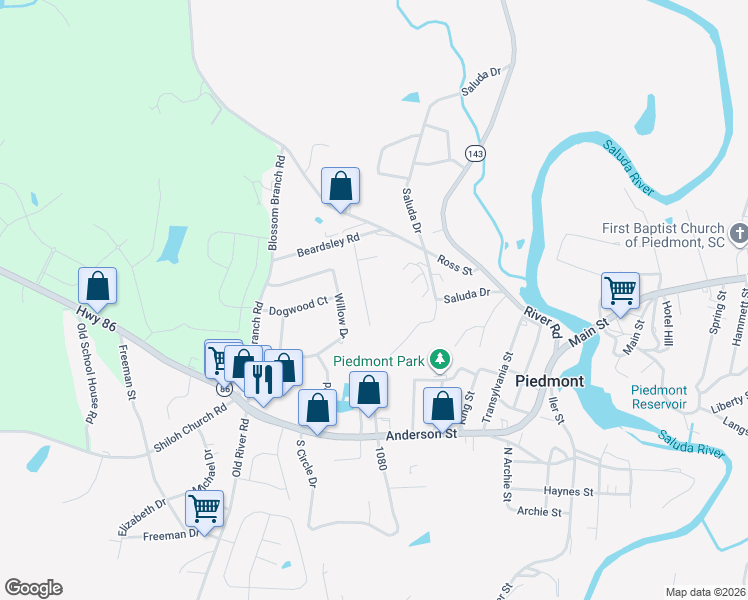 map of restaurants, bars, coffee shops, grocery stores, and more near 113 P-1-151 in Piedmont