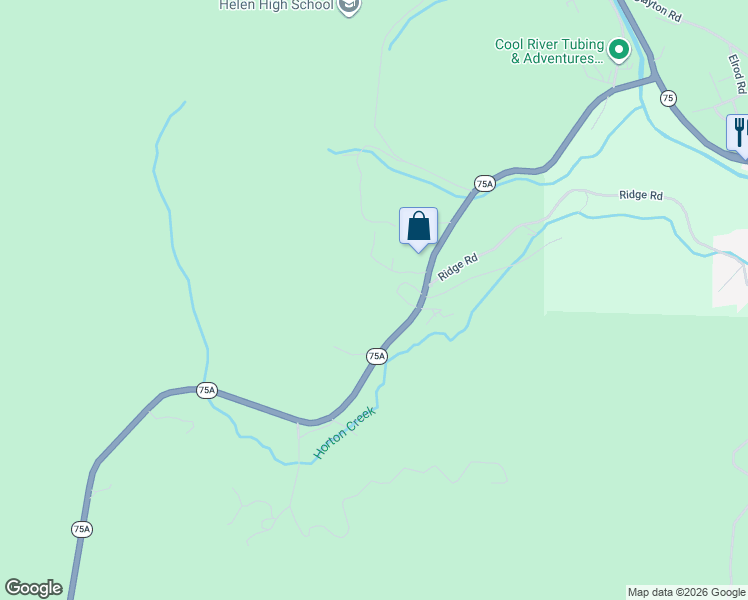 map of restaurants, bars, coffee shops, grocery stores, and more near 266 McGuffin Circle in Helen