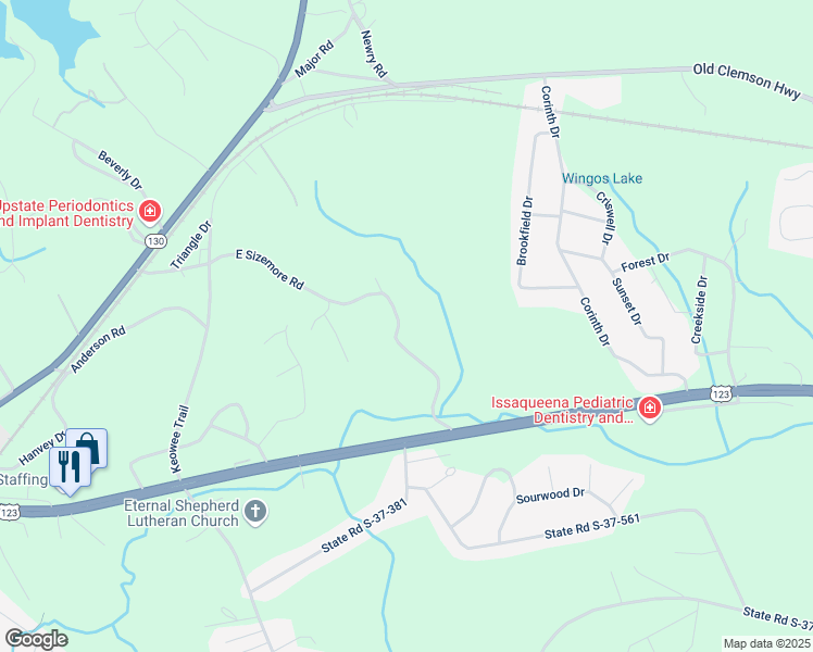 map of restaurants, bars, coffee shops, grocery stores, and more near 11087-11097 Watson Dr in Seneca