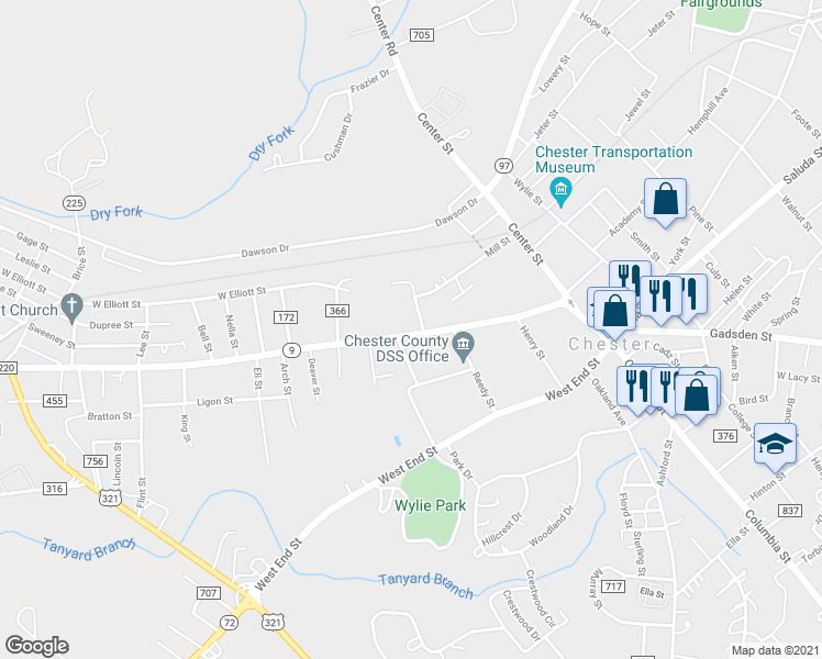 map of restaurants, bars, coffee shops, grocery stores, and more near 145 Pinckney Street in Chester