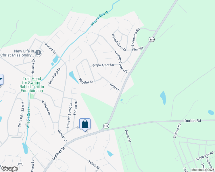 map of restaurants, bars, coffee shops, grocery stores, and more near 203 Dexter Bend Court in Fountain Inn