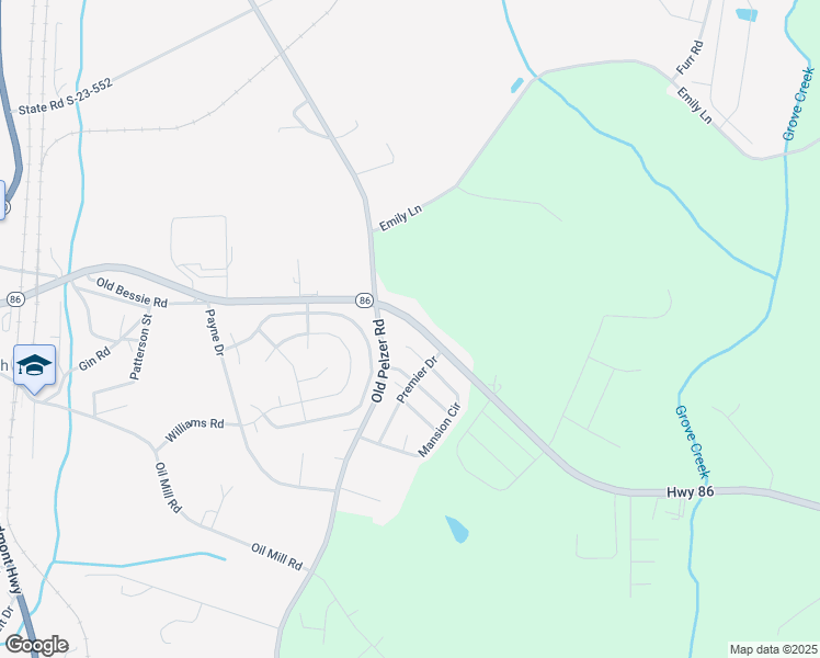 map of restaurants, bars, coffee shops, grocery stores, and more near 481 Bessie Road in Piedmont