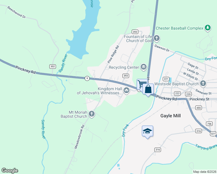 map of restaurants, bars, coffee shops, grocery stores, and more near 713 Meadowbrook Road in Chester