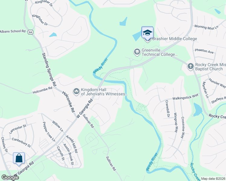 map of restaurants, bars, coffee shops, grocery stores, and more near 1 Oxbow Court in Simpsonville