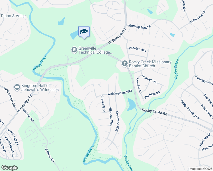 map of restaurants, bars, coffee shops, grocery stores, and more near 9 Coachwhip Court in Simpsonville