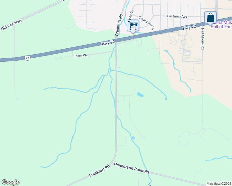 map of restaurants, bars, coffee shops, grocery stores, and more near Frankfort Road in Tuscumbia