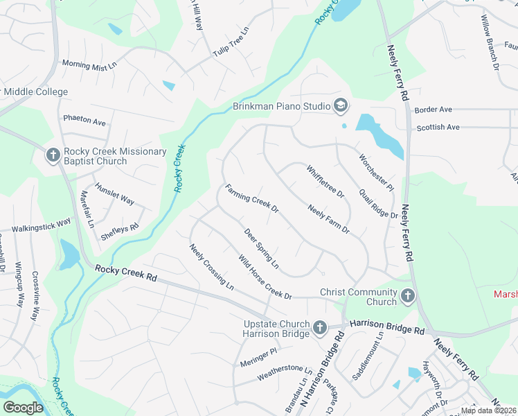 map of restaurants, bars, coffee shops, grocery stores, and more near 6 Squirrel Hill Court in Simpsonville