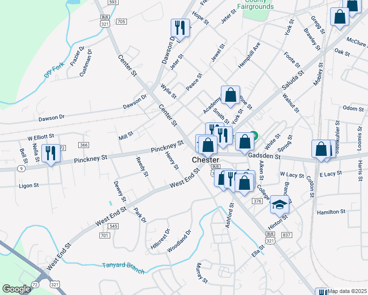 map of restaurants, bars, coffee shops, grocery stores, and more near 102 Pinckney Street in Chester