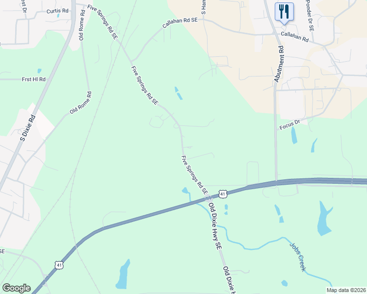map of restaurants, bars, coffee shops, grocery stores, and more near 3061-3063 Old Dixie Highway Southeast in Dalton