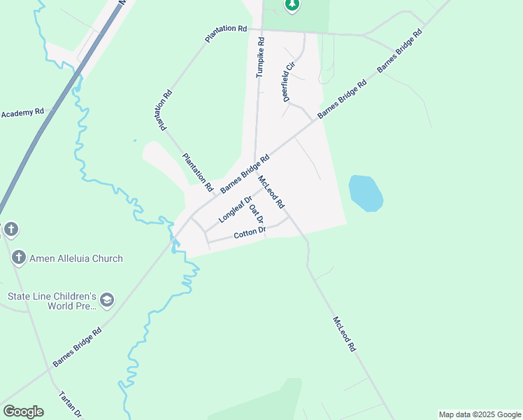 map of restaurants, bars, coffee shops, grocery stores, and more near 9321 Oat Drive in Laurinburg