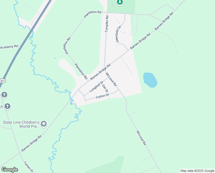 map of restaurants, bars, coffee shops, grocery stores, and more near 9321 Oat Drive in Laurinburg