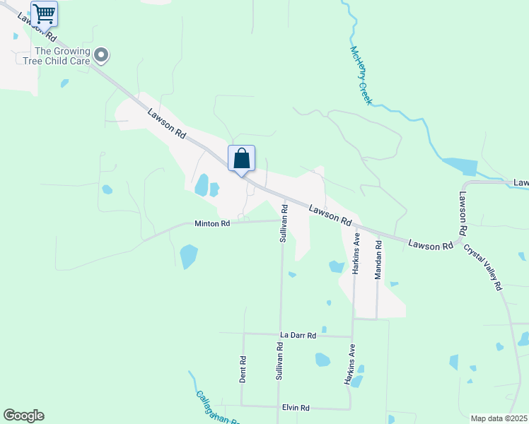 map of restaurants, bars, coffee shops, grocery stores, and more near 16020 Minton Road in Little Rock