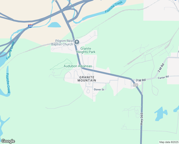map of restaurants, bars, coffee shops, grocery stores, and more near 4610 Springer Boulevard in Little Rock