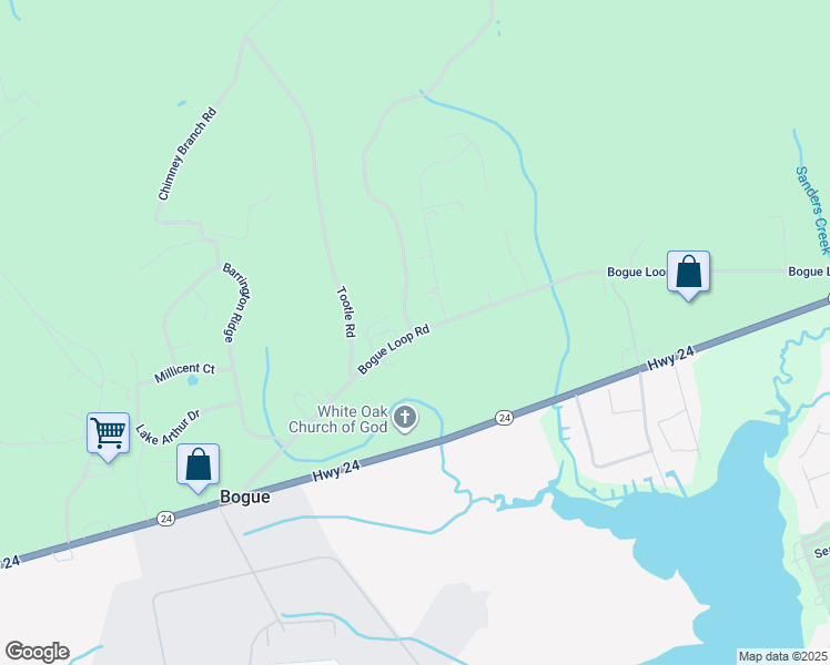 map of restaurants, bars, coffee shops, grocery stores, and more near 548 Bogue Loop Road in Newport