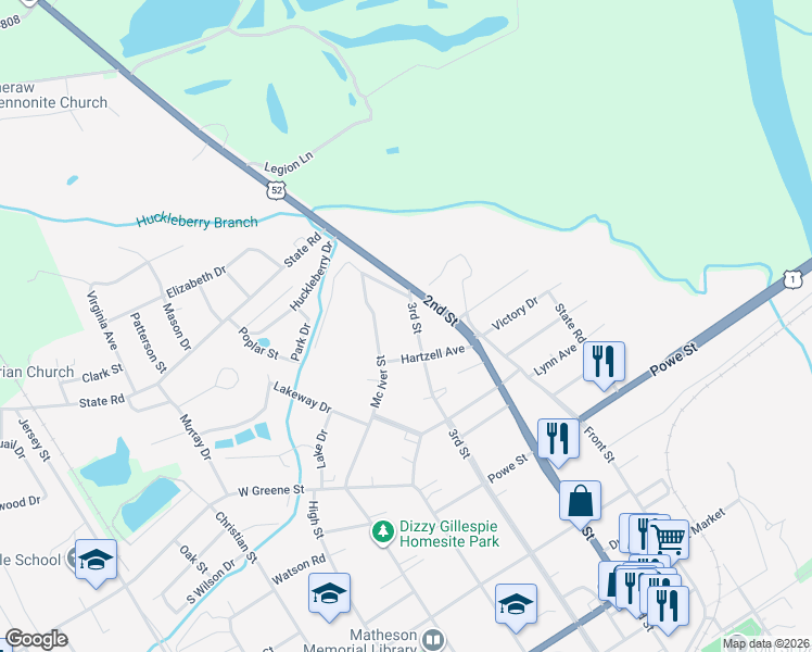 map of restaurants, bars, coffee shops, grocery stores, and more near 600 3rd Street in Cheraw