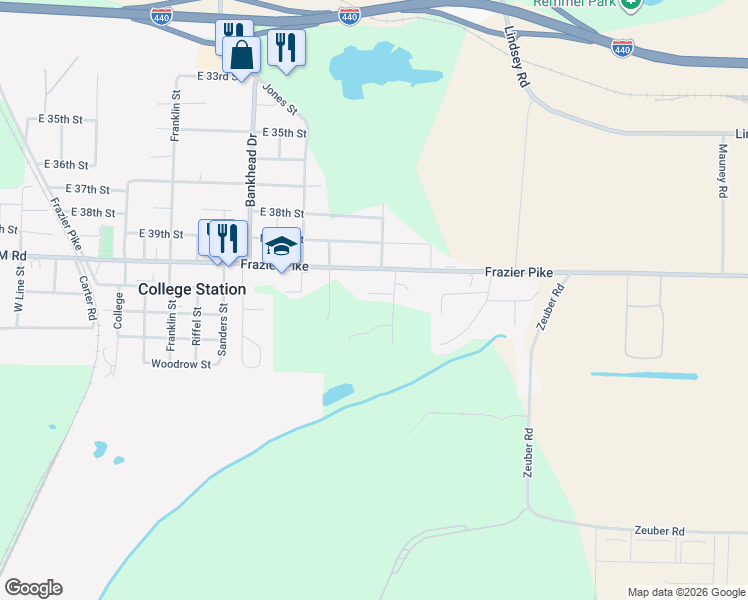 map of restaurants, bars, coffee shops, grocery stores, and more near 4311 Avant Street in Little Rock