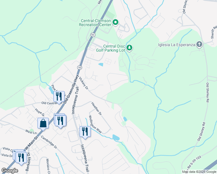 map of restaurants, bars, coffee shops, grocery stores, and more near 203 Willow Court in Central