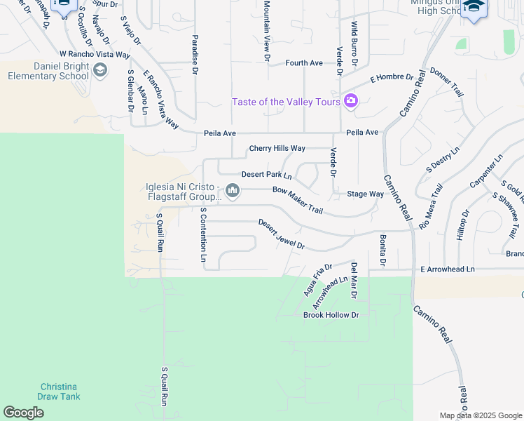 map of restaurants, bars, coffee shops, grocery stores, and more near 794 Rio Mesa Trail in Cottonwood